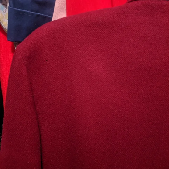 Wool Blazer Jacket Dark Red M 10 - Picture 3 of 3